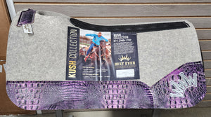 Best Ever Kush Saddle Pad - Purple Croc Silver Crown (3/4" thick, 28"x28")