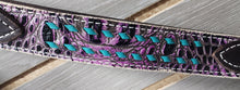 Load image into Gallery viewer, San Saba Purple Gator &amp; Turquoise Buckstitch Tack Set
