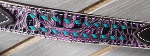 San Saba Purple Gator & Turquoise Buckstitch Tack Set