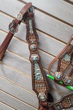 Load image into Gallery viewer, SGT Custom Turquoise Gator Inlay Tack Set
