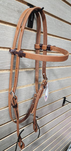 HR 5/8" Oiled Cowboy Browband Headstall