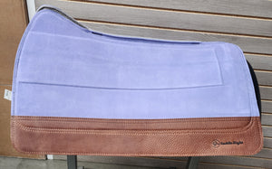 SaddleRight Saddle Pad 32" x 29" - Periwinkle Suede & Mahogany Grizzly