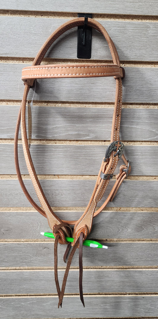 Cowperson Tack Browband Headstall - Roughout