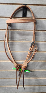 Cowperson Tack Browband Headstall - Roughout