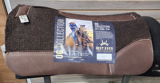 Best Ever OG Pony Saddle Pad - Brown Leather (3/4" thick, 25"x25")