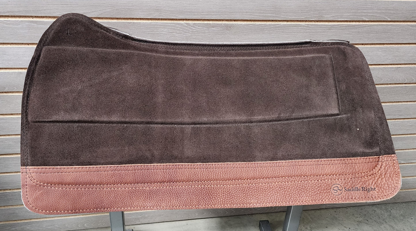 SaddleRight Legacy Saddle Pad 30" x 30" - Chocolate Suede & Mahogany Grizzly