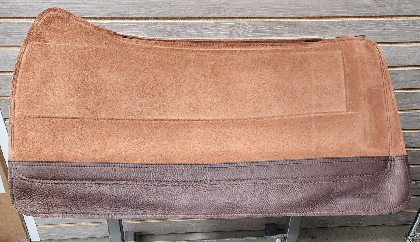 SaddleRight Legacy Saddle Pad 32" x 28" - Mahogany Suede & Chocolate Grizzly