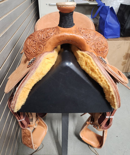 Teskeys 15" Patrick Smith Roping Saddle