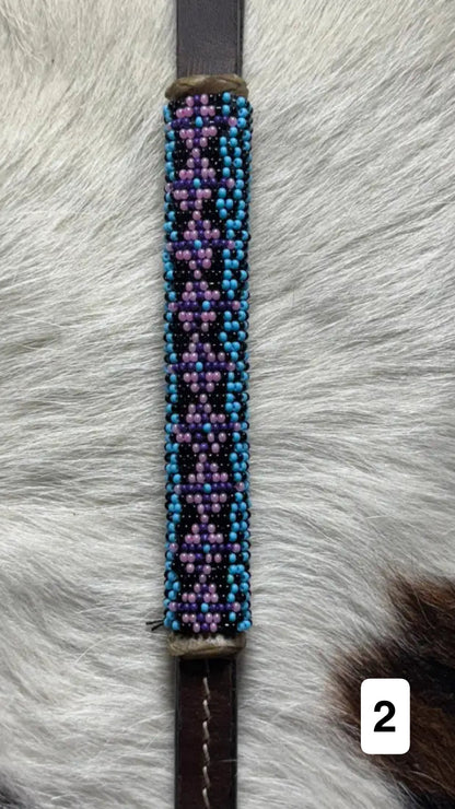 CST Leather Over & Under Whip - Beaded