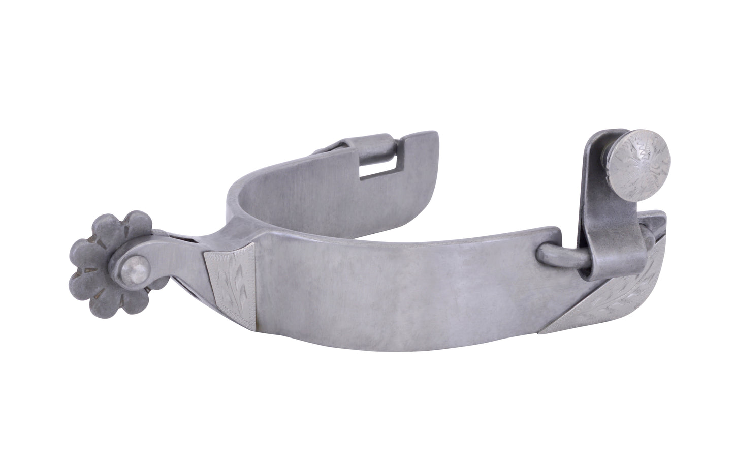 CST Men's Plain Brushed Steel Roper Spurs