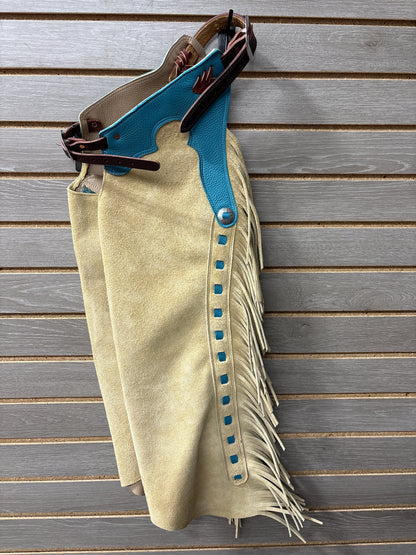 Rockin' Y Youth Leather Shotgun Step-in Chaps