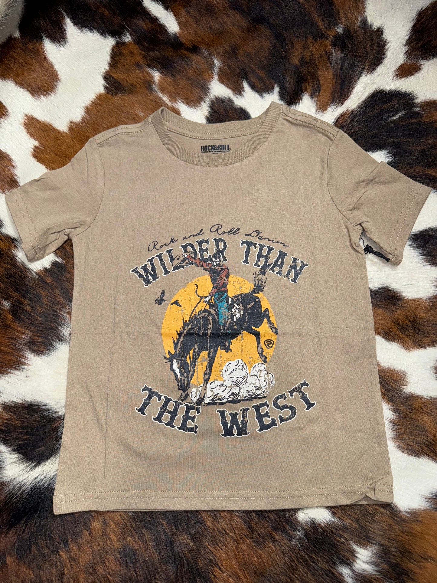 Rock & Roll Boy's Taupe Wilder Than The West T-Shirt