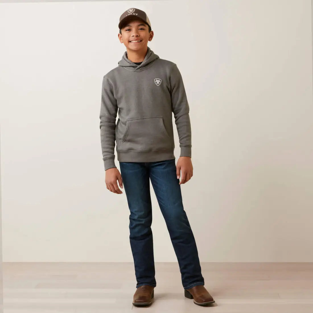 $25: Ariat Boy’s Heather Gray Camo Corps Hoodie XSmall Sale Boy’s Pullover