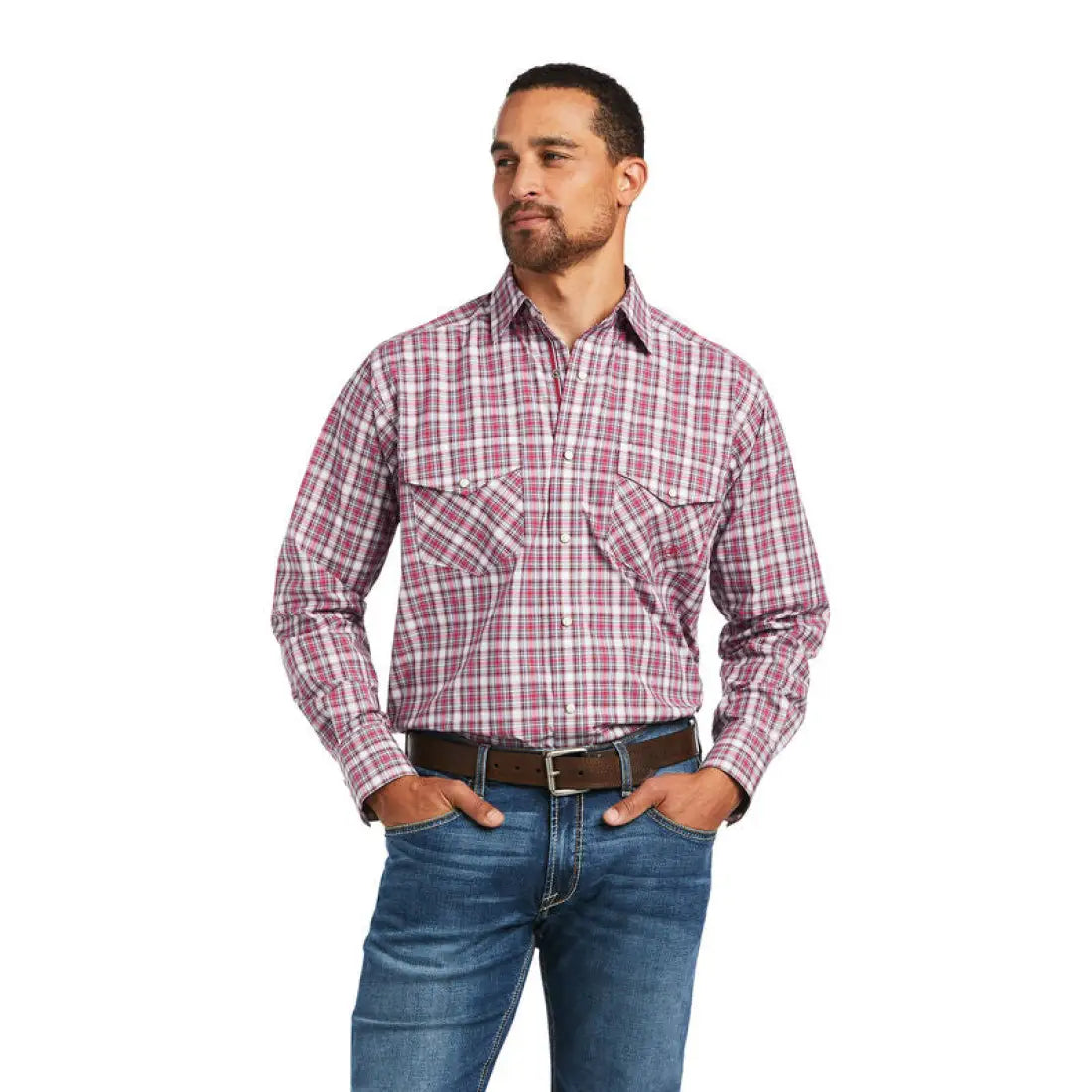 $25: Ariat Men’s Pro Series Rose Bud Plaid Judson Western Shirt Sale Men’s Western