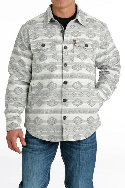 $25: Cinch Men’s Cream Jacquard Shirt Jacket Sale Men’s Jacket