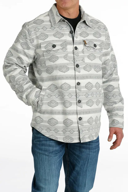 $25: Cinch Men’s Cream Jacquard Shirt Jacket Sale Men’s Jacket