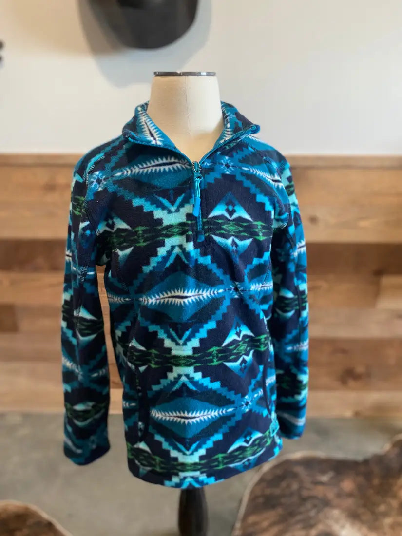 $25: Powder River Boy’s Turquoise River Quarter Zip Pullover Sale Boy’s Pullover