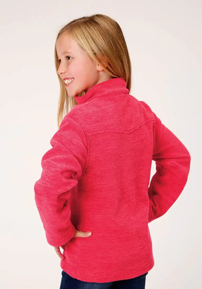 Roper Girl’s Neon Pink Polyester ¼ Zip Pullover Girl’s Pullover