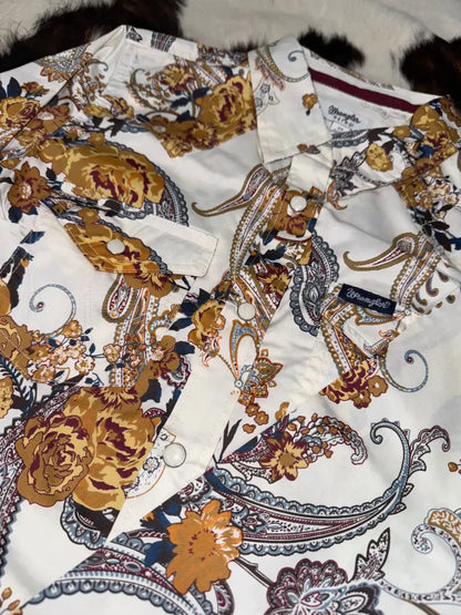 Wrangler Women’s Retro Gold Paisley Western Shirt XXLarge Sale Women’s Western