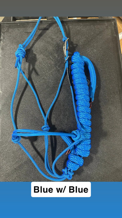Twisted Knot Halters Rope Halter w/ Easy Off Clip & Lead