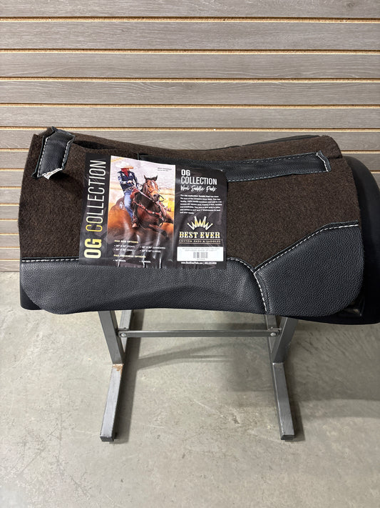 Best Ever OG Pony Saddle Pad - Black Leather (1" thick, 25"x25")