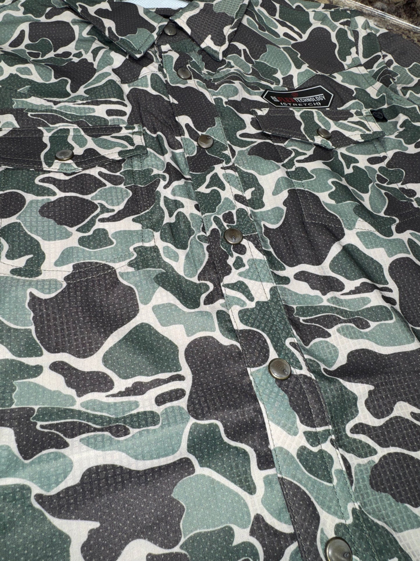 Rock & Roll Boy's TEK Camo Short Sleeve Western Shirt