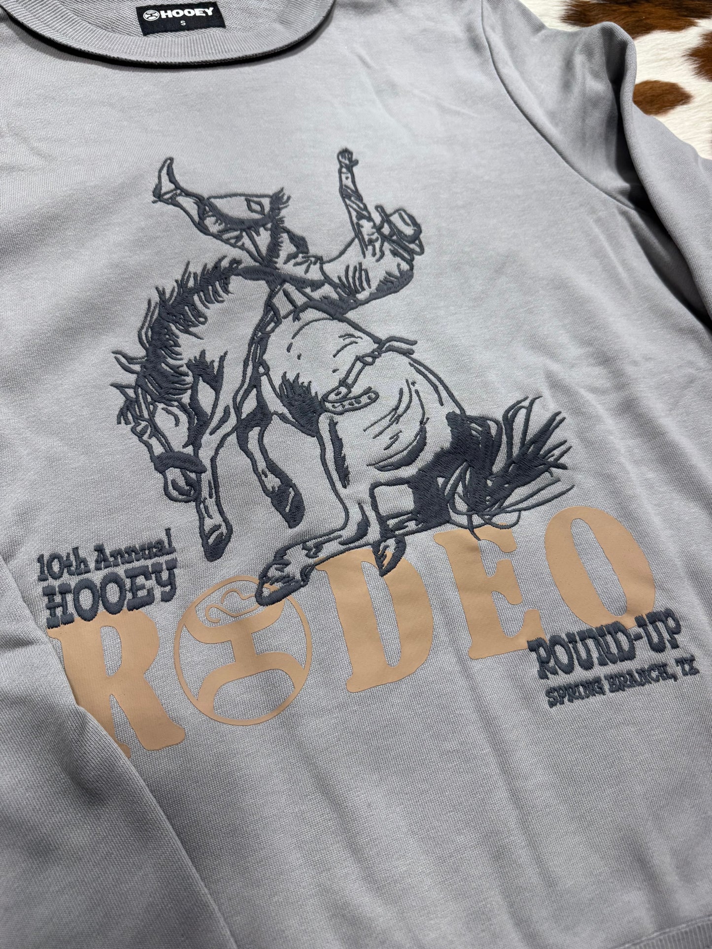 Hooey Women's Gray Rodeo Logo Stallion Pullover
