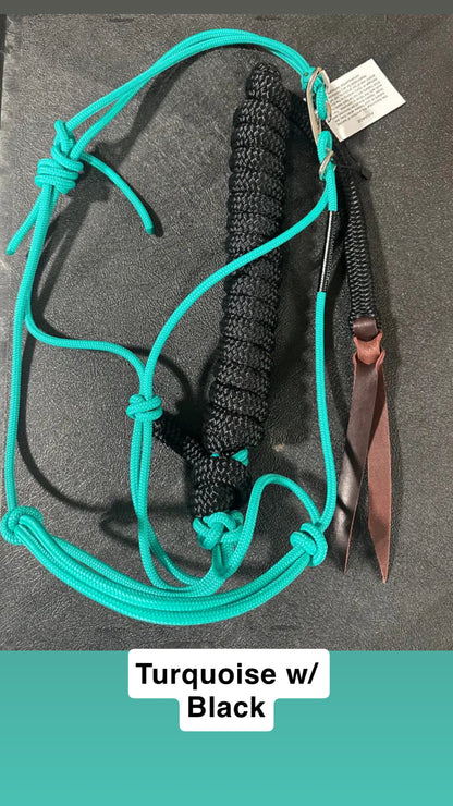 Twisted Knot Halters Rope Halter w/ Easy Off Clip & Lead