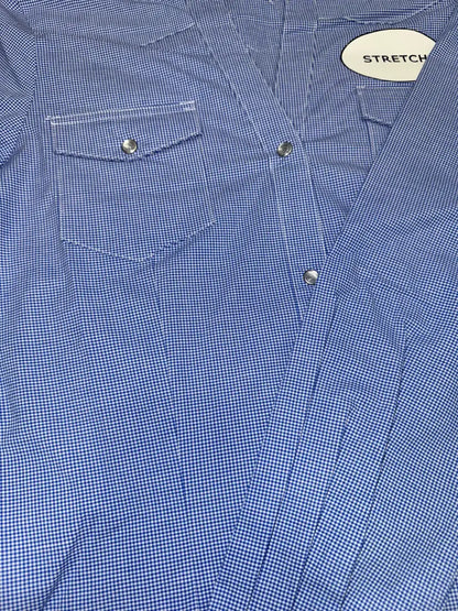 $30: Roper Women’s Blue Mini Square Western Shirt Sale Women’s Western