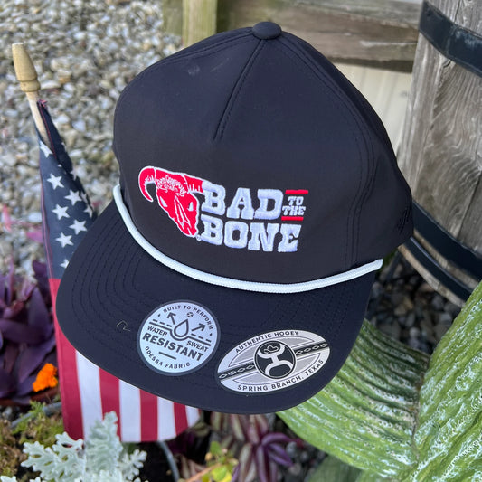 Hooey Black with Red and Black "Bad to the Bone" Embroidered Logo Hat