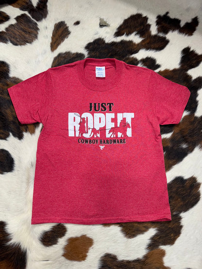Cowboy Hardware Boy's Red Just Rope It T-Shirt