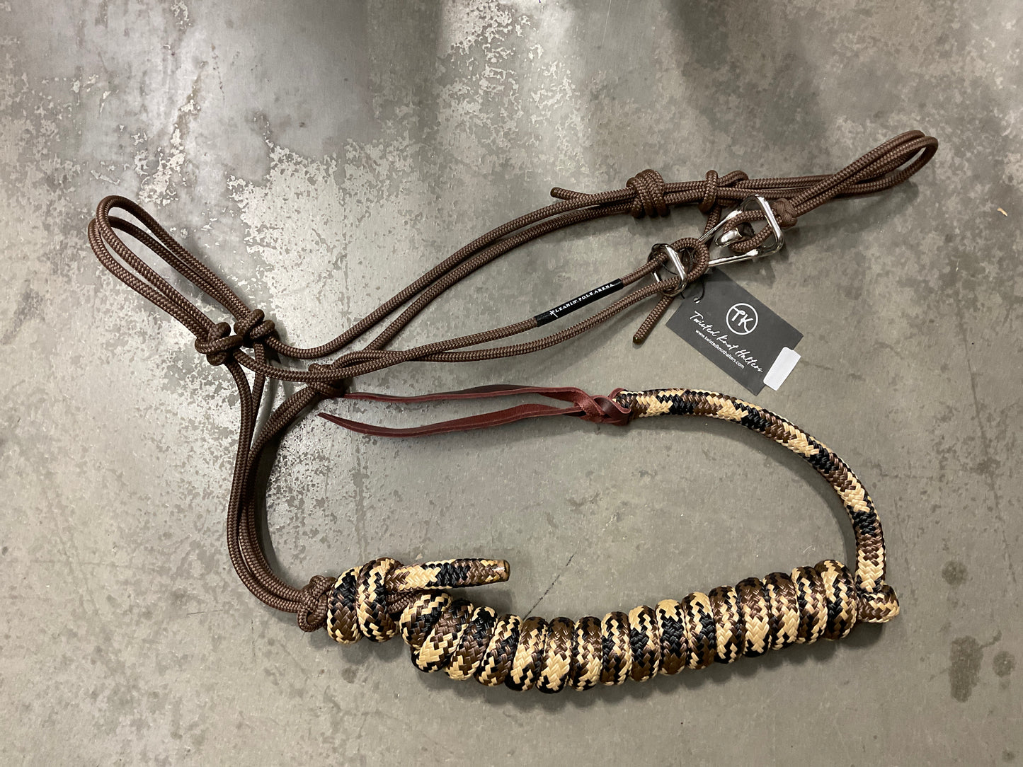 Twisted Knot Halters Rope Halter w/ Easy Off Clip & Lead