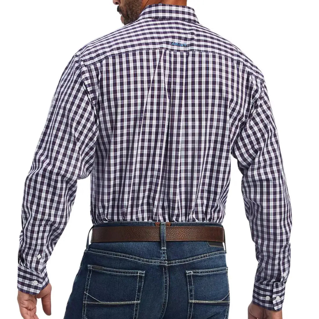 $35: Ariat Men’s Wine & Blue Plaid Donny Western Shirt Sale Men’s Western