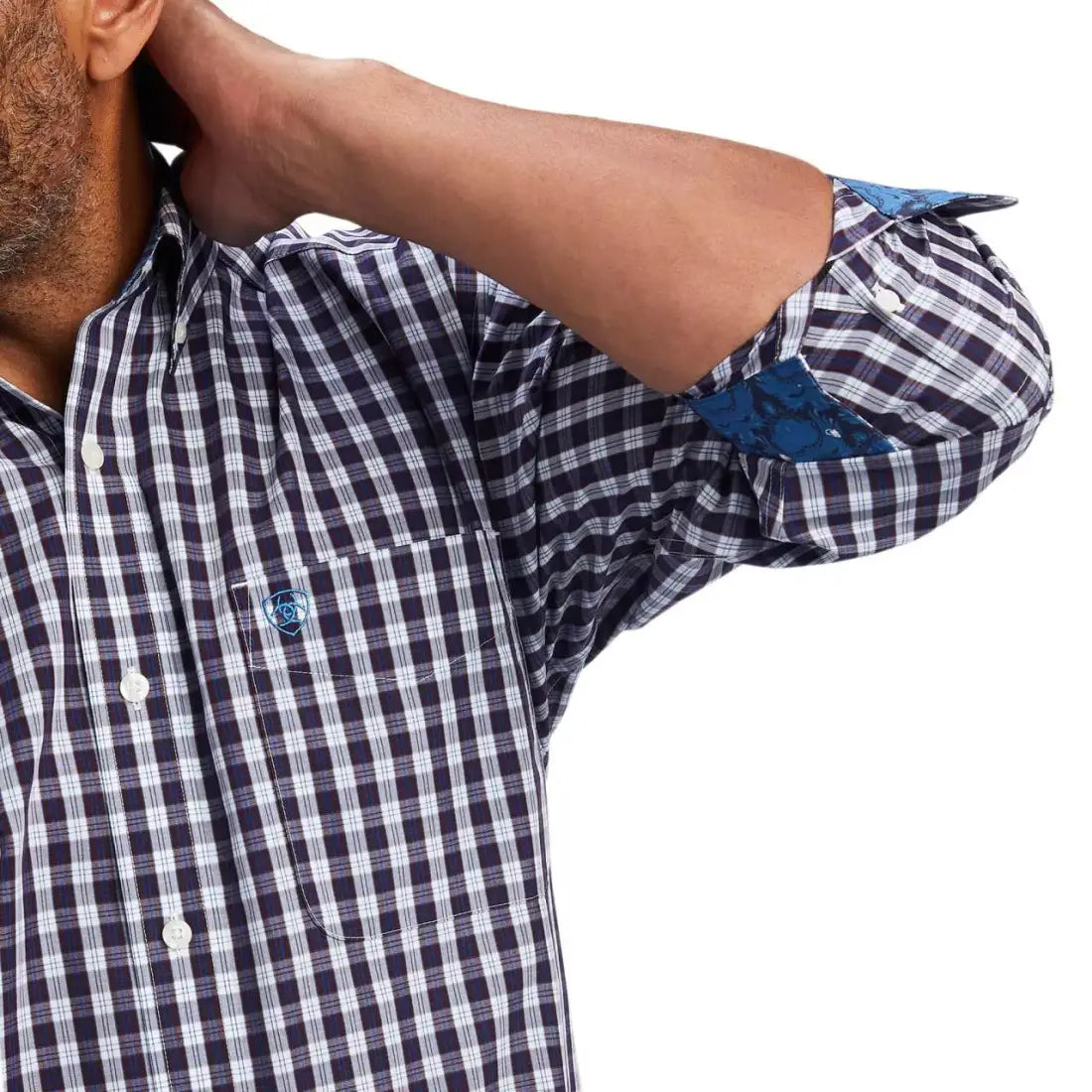 $35: Ariat Men’s Wine & Blue Plaid Donny Western Shirt Sale Men’s Western