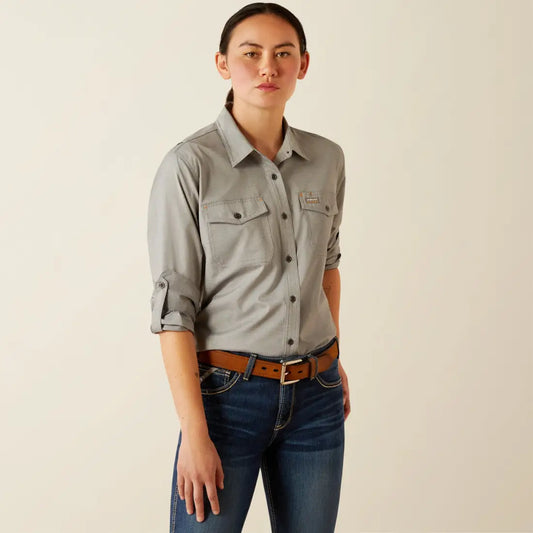 Ariat Women’s Rebar VentTEK Heather Charcoal DuraStretch Work Shirt XSmall Sale Women’s Western