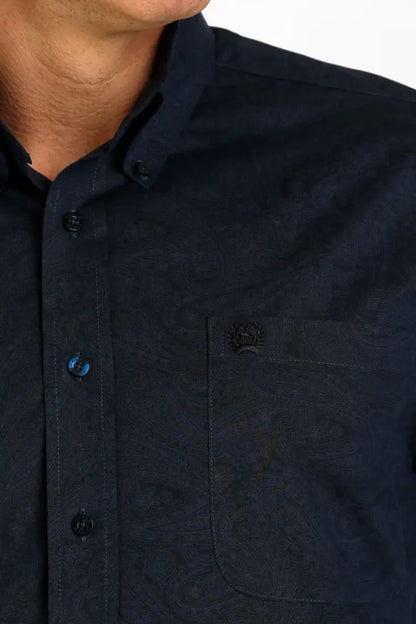 $35: Cinch Men’s Navy Paisley Western Shirt Small Sale Men’s Western