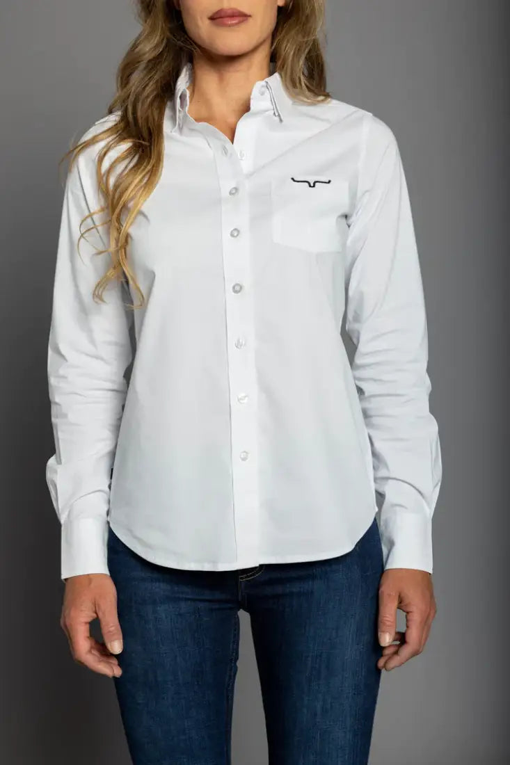Kimes Ranch Women’s KR *Long* Team Shirt Large Long / White Sale Women’s Western