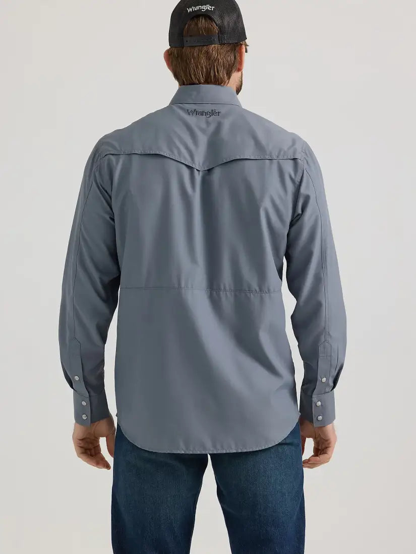 $35: Wrangler Men’s Performance Stone Gray Western Shirt XXLarge Sale Men’s Western