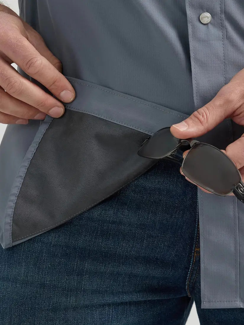 $35: Wrangler Men’s Performance Stone Gray Western Shirt XXLarge Sale Men’s Western