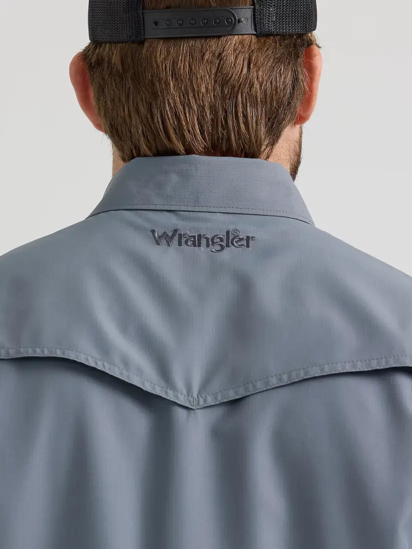 $35: Wrangler Men’s Performance Stone Gray Western Shirt XXLarge Sale Men’s Western