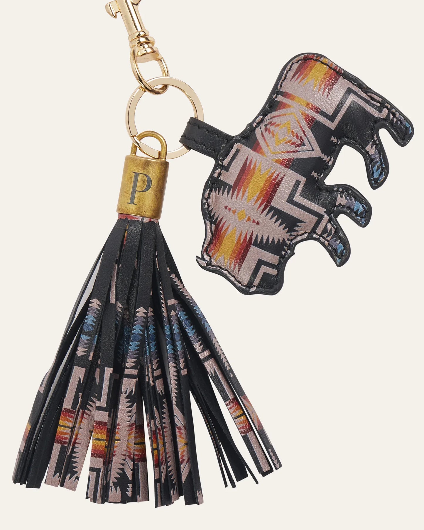 Pendleton Harding Black/Bright Leather Keychain