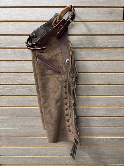 Rockin' Y Youth Leather Shotgun Step-in Chaps