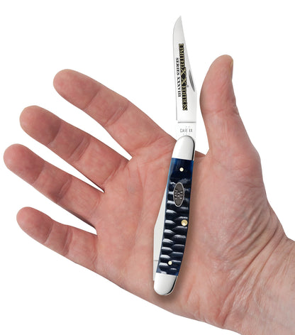 Case Muskrat Limited Edition Gator Jig Ocean Blue Bone Stainless Pocket Knife