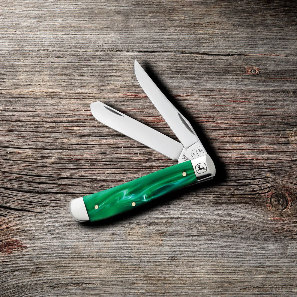 Case John Deere Smooth Green Pearl Kirinite® Mini Trapper Knife
