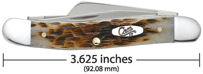 Case Amber Bone Peach Seed Jig Medium Stockman Knife