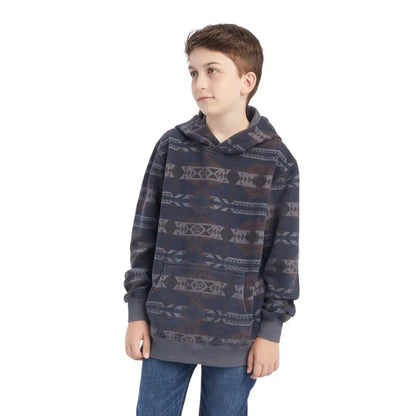 40% : Ariat Boy’s Maritime Blue Southwest Hoodie XSmall Sale Boy’s Pullover