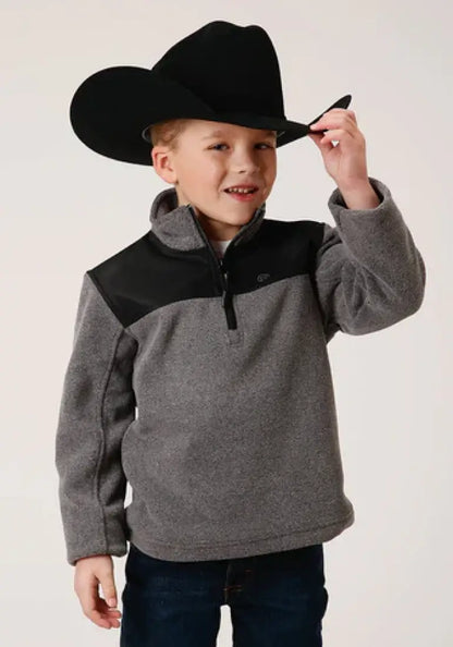 +40% : Roper Boy’s Gray Micro Fleece ¼ Pullover Sale Boy’s Pullover
