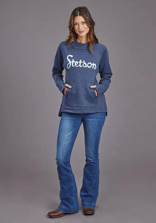 Stetson Women’s Heather Navy Script Pullover Sale Women’s Pullover
