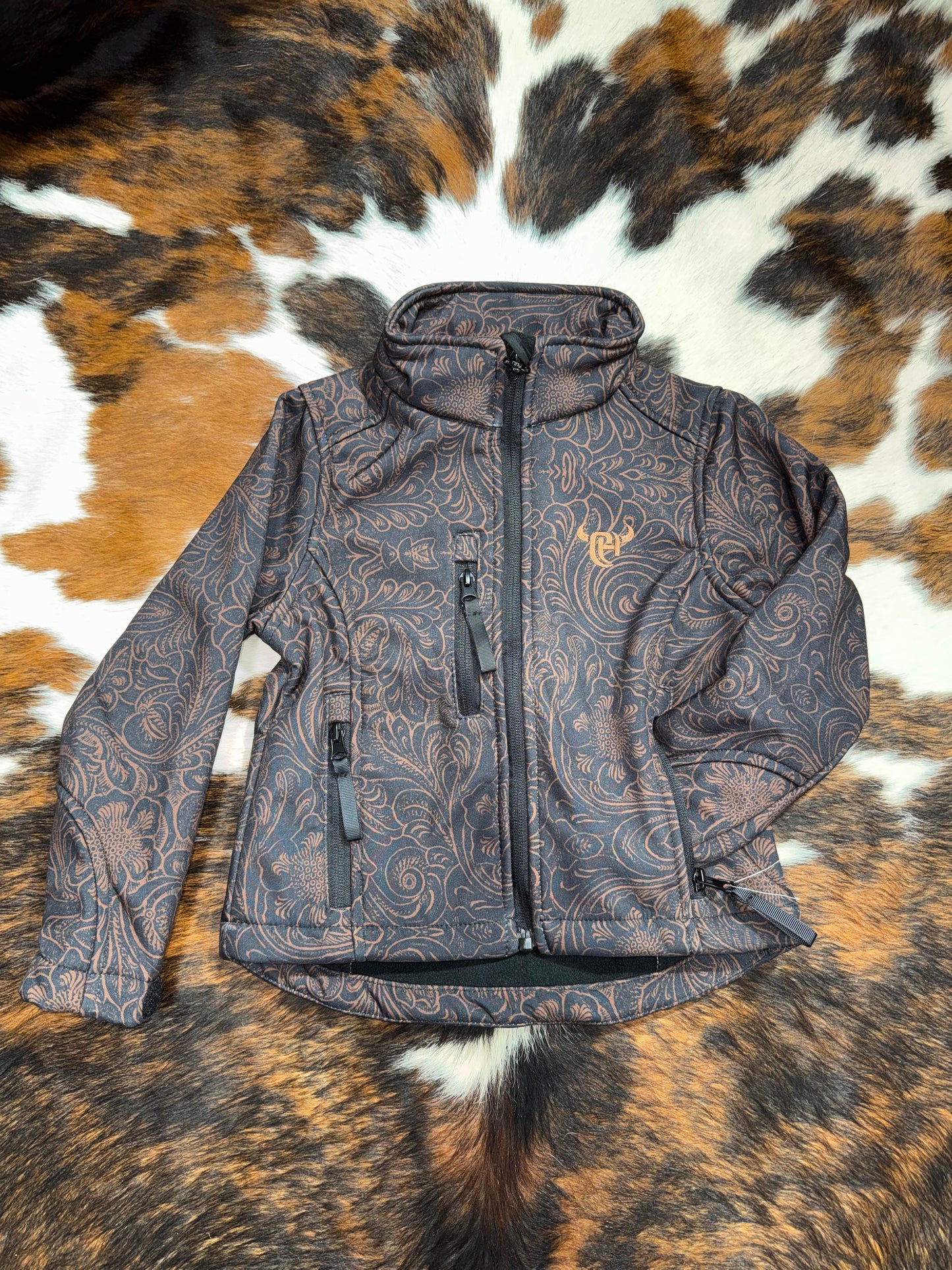 Cowgirl Hardware Girl's Tooled Floral Jacket