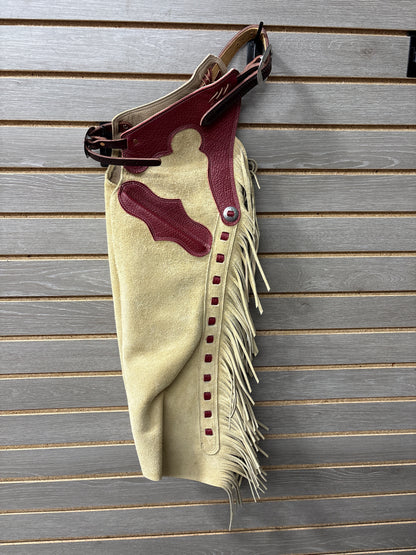 Rockin' Y Youth Leather Shotgun Step-in Chaps